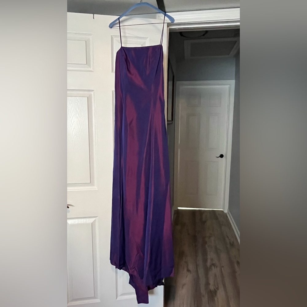 Iridescent purple long gown